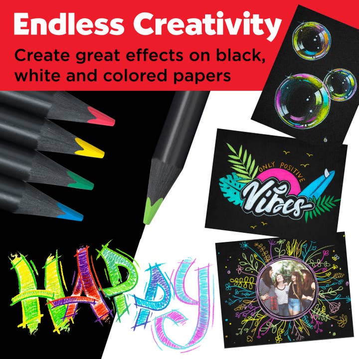 Faber-Castell / Creativity for Kids - Wholesale Colored Pencil - Super Soft Black Edition Colored Pencils, Gift Tin of 12