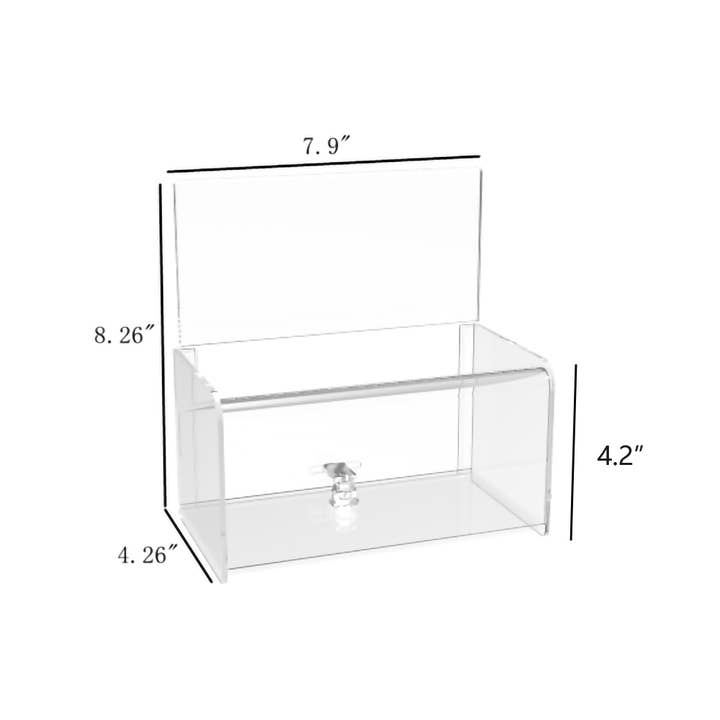 FIXTUREDISPLAYS - Vente Tirelires - Boîte de dons en plexiglas acrylique transparent avec entonnoir de dépôt facile 121783