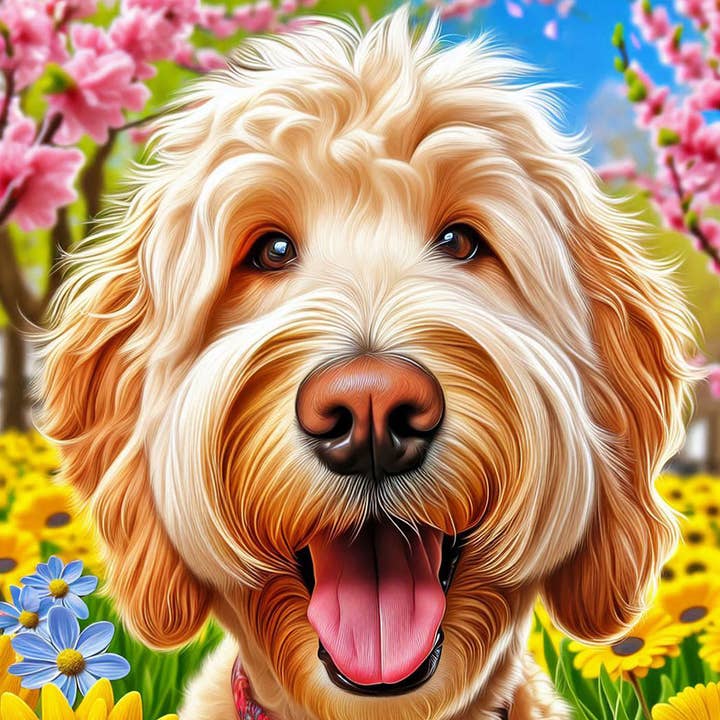 Best of Breed Products - Vendita all'ingrosso Bandiere - Goldendoodle Biondo - Bandiera da Giardino DCR Spring II