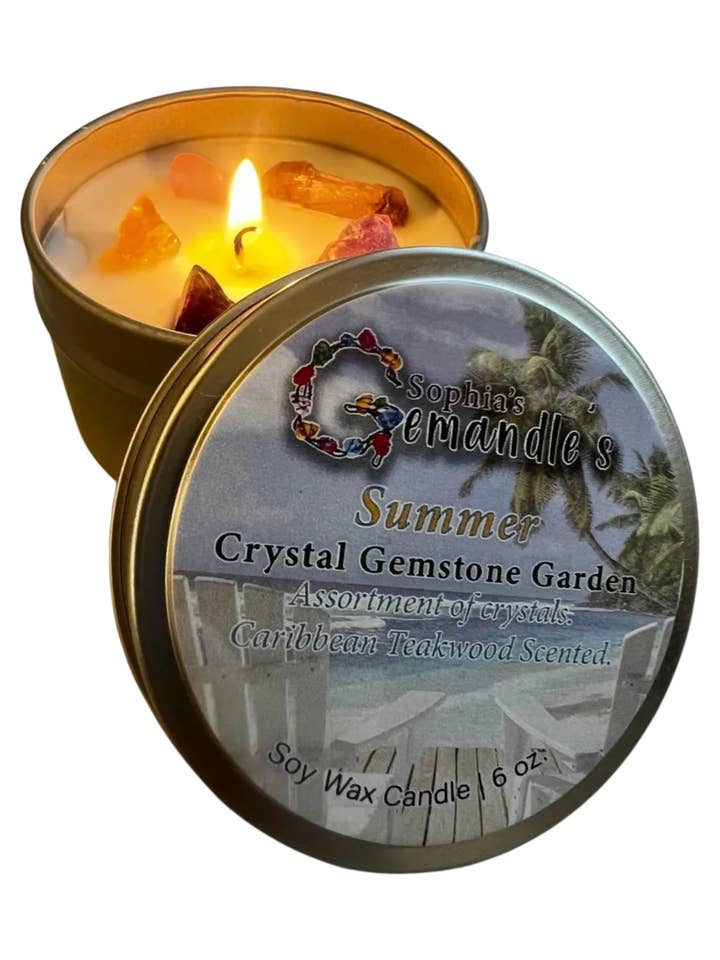 Kristallkerze aus Sojawachs, mit karibischem Teakholzduft, 6 Unzen. für den Großhandel von Gemandles