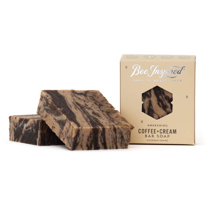 Coffee + Cream Bar Soap | Awakening & Exfoliating Bar Soap for wholesale by Bee Inspired