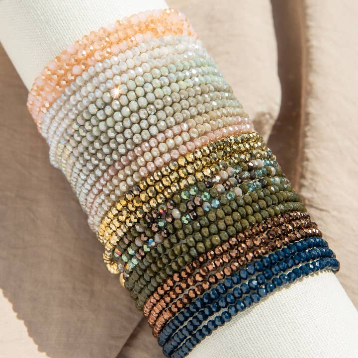Marlyn Schiff - Wholesale Beaded Bracelet - mini stretch crystal beaded wrap bracelet