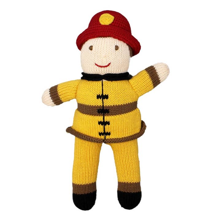 Frank the Fireman Knit Doll for wholesale by Petit Ami & Zubels