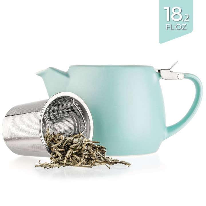 TEALYRA / LUXBE - Wholesale Tea Pot - Pluto Turquoise Porcelain Teapot 18.2oz