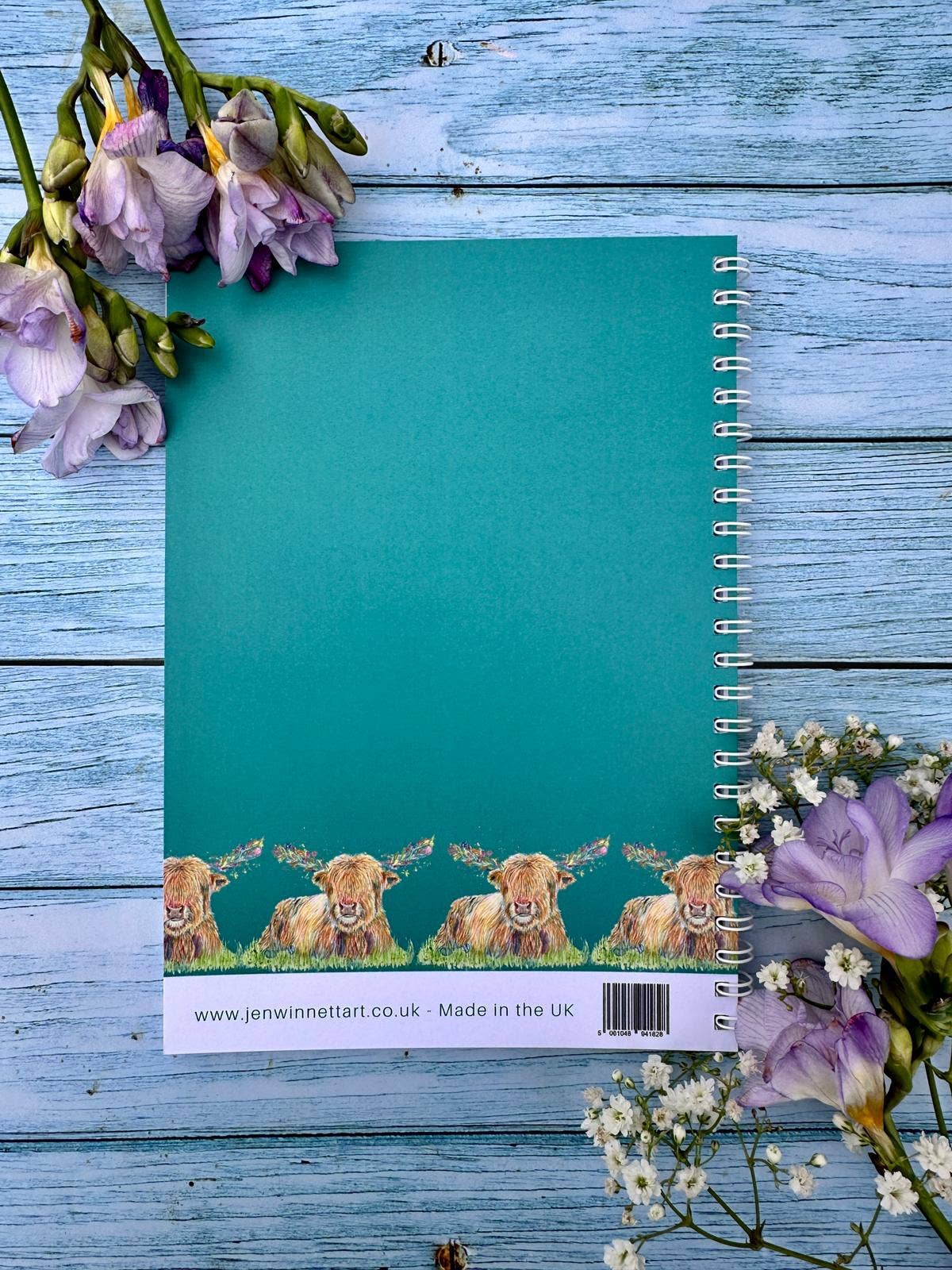 Jen Winnett Eco Artist - Wholesale Notebook - Highland Cow Lined Eco Friendly A5 Notebook UK Made Notepad3