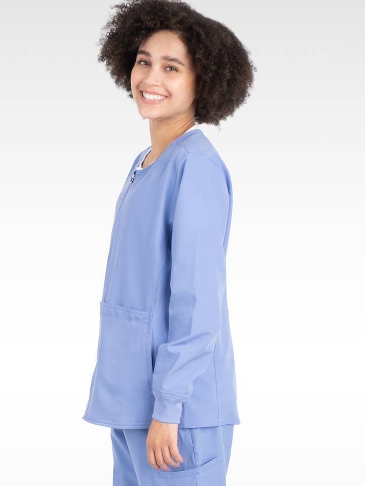 Aura Naturale - Wholesale Healthcare Uniform - Women's - Tana Women Round Neck Zipped Scrubs Jacket 4 Pockets (17050)22