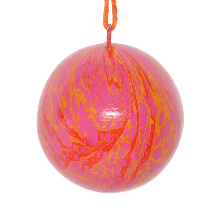 Marble Papier-Mâché Bauble Pink, 7cm for wholesale by studio THIE