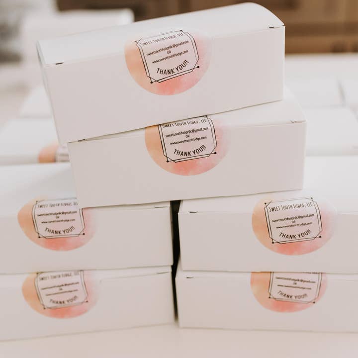 1/2 pound box for wholesale by Sweet Tooth Fudge, LLC