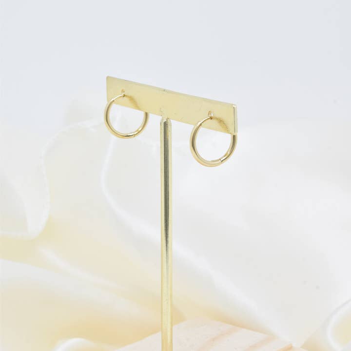 Kapyco - Wholesale Dangle Earrings - Mini steel hoop earrings - BO1002271