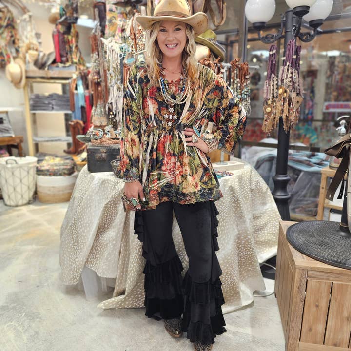 Chemise en velours écrasé taille unique pour la vente par A Rare Bird Shop