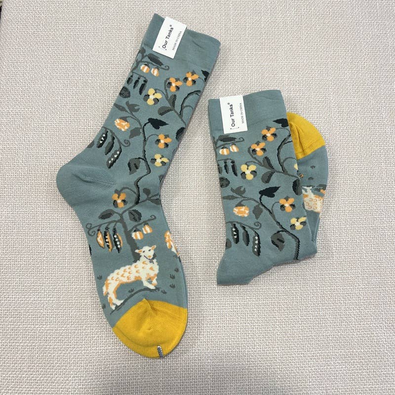 Tourtiwi - Wholesale Socks - Unisex - Oil painting style animal flower print socks13