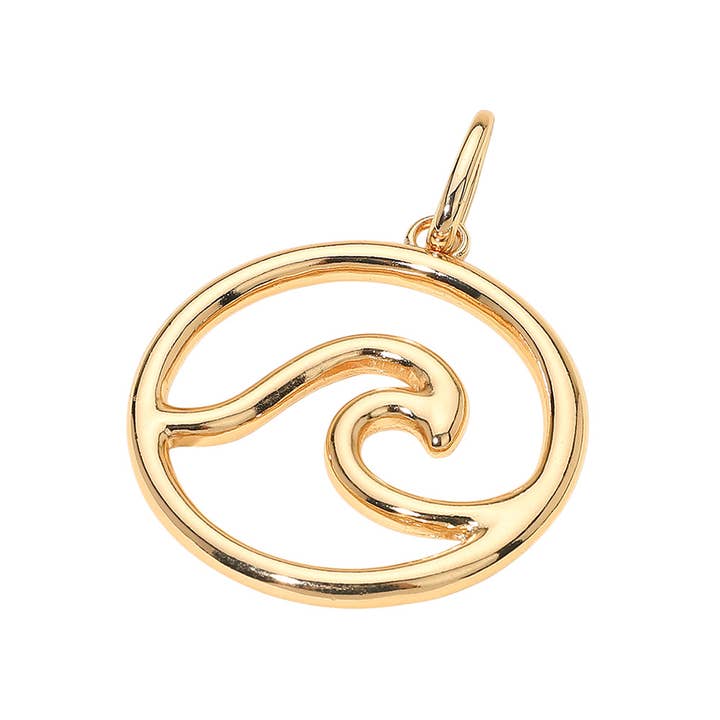 Sensibling Corp. - Wholesale Individual charm/pendant - Metal Wave Circle Pendant Charm1