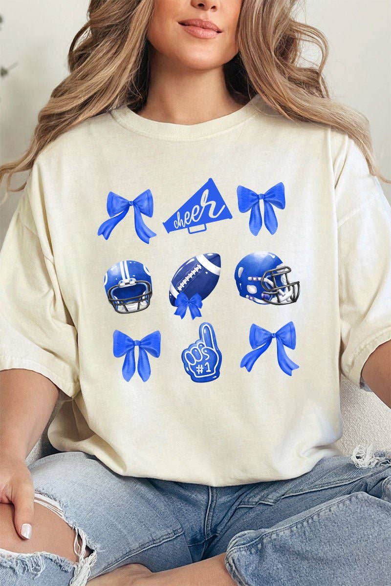 Wholesale Accessory Market - Wholesale Screen Printed T-Shirt - Women's - Blue Blitz And Bows Comfort Colors Adult Ring-Spun Cotton Tee2