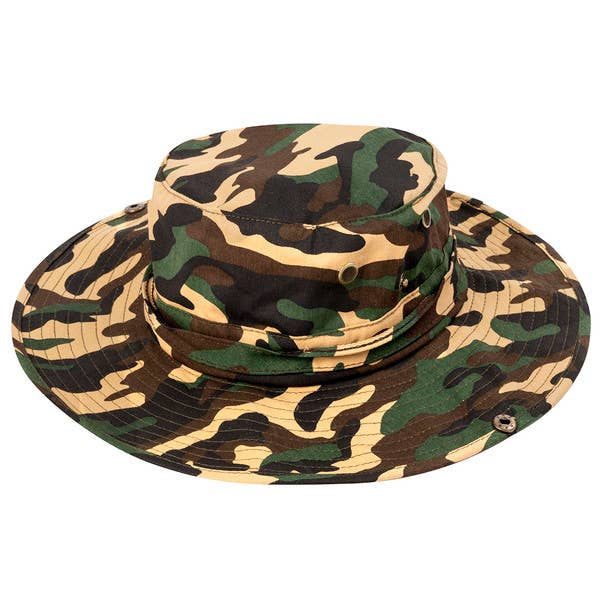Selini New York - Wholesale Bucket Hat - Unisex - Camo Wide Brim Boonie Sun Hat