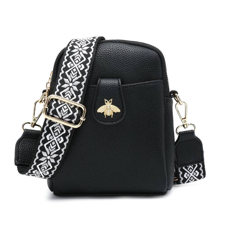 Papaya Fashion Ltd - Wholesale Crossbody Bag - Women's - B23001 Bee Cross Body Handbag with double zip top sections