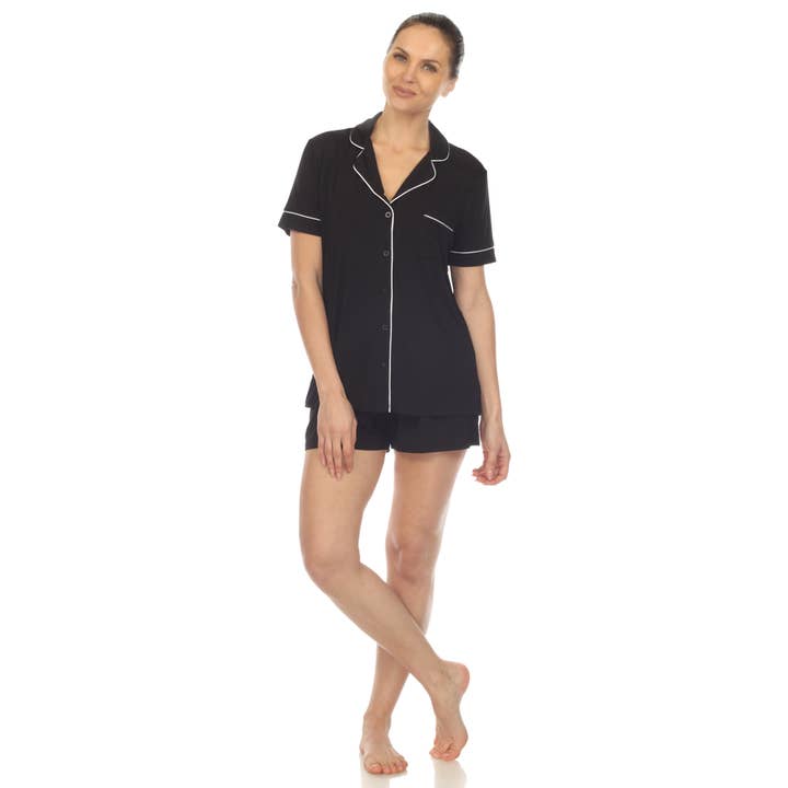 WHITE MARK - Wholesale Sleepwear Set - Women's - Women's Short Sleeve Bamboo Pajama Set