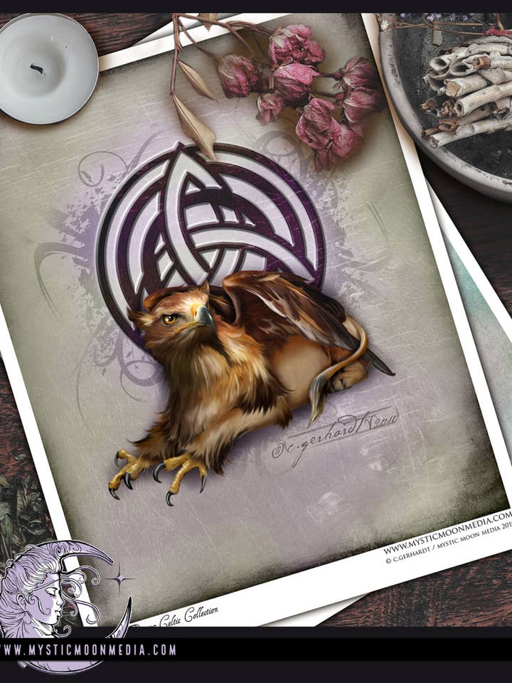 "Griffin" Mythical Fantasy Art Print for wholesale by Mystic Moon Media LLC