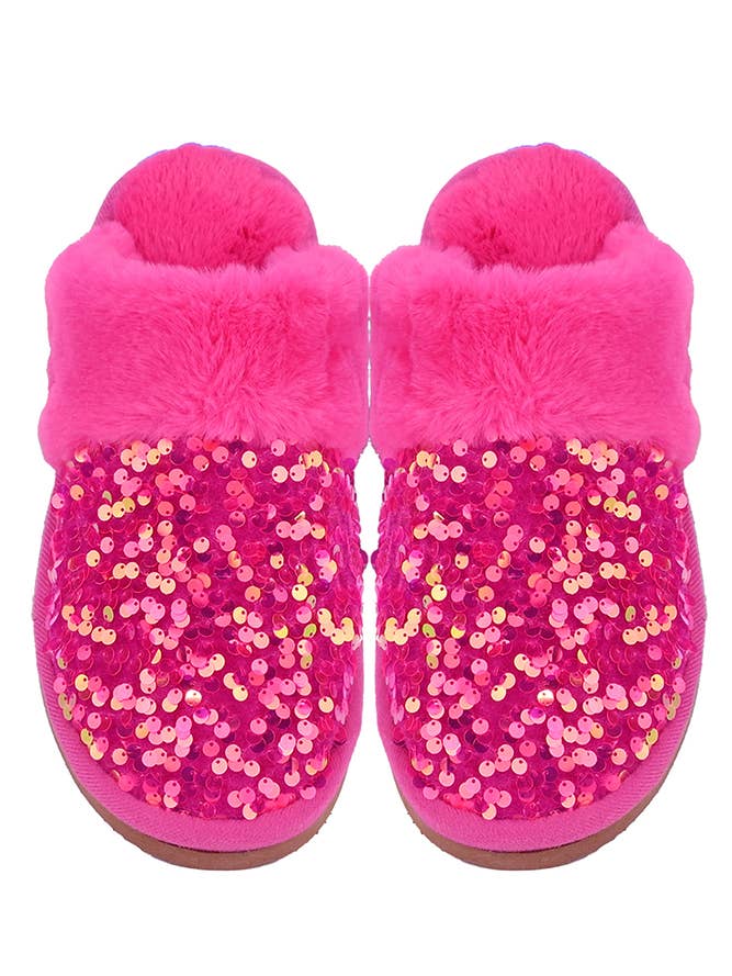 Hana - Wholesale Slippers - Women's - C.C Sequin Cuff Winter Slippers6