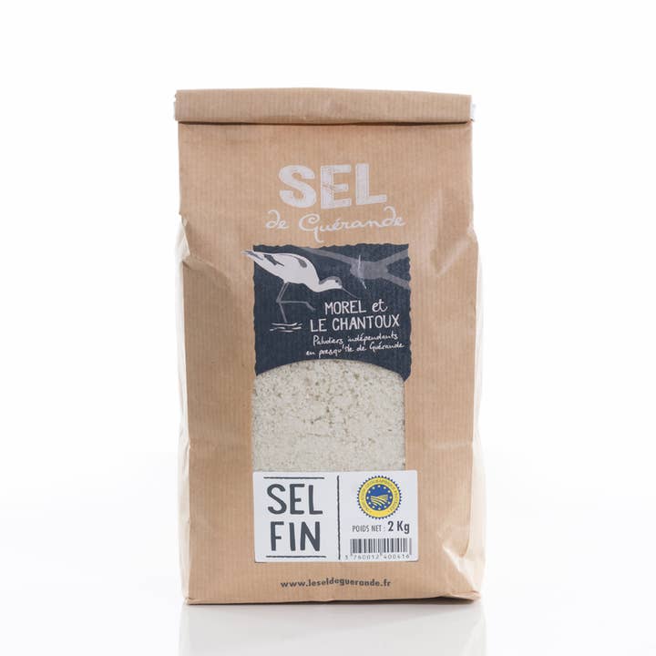 Guérande fine salt PGI kraft bag - 2 kg for wholesale by L'atelier du sel - Morel & Le Chantoux