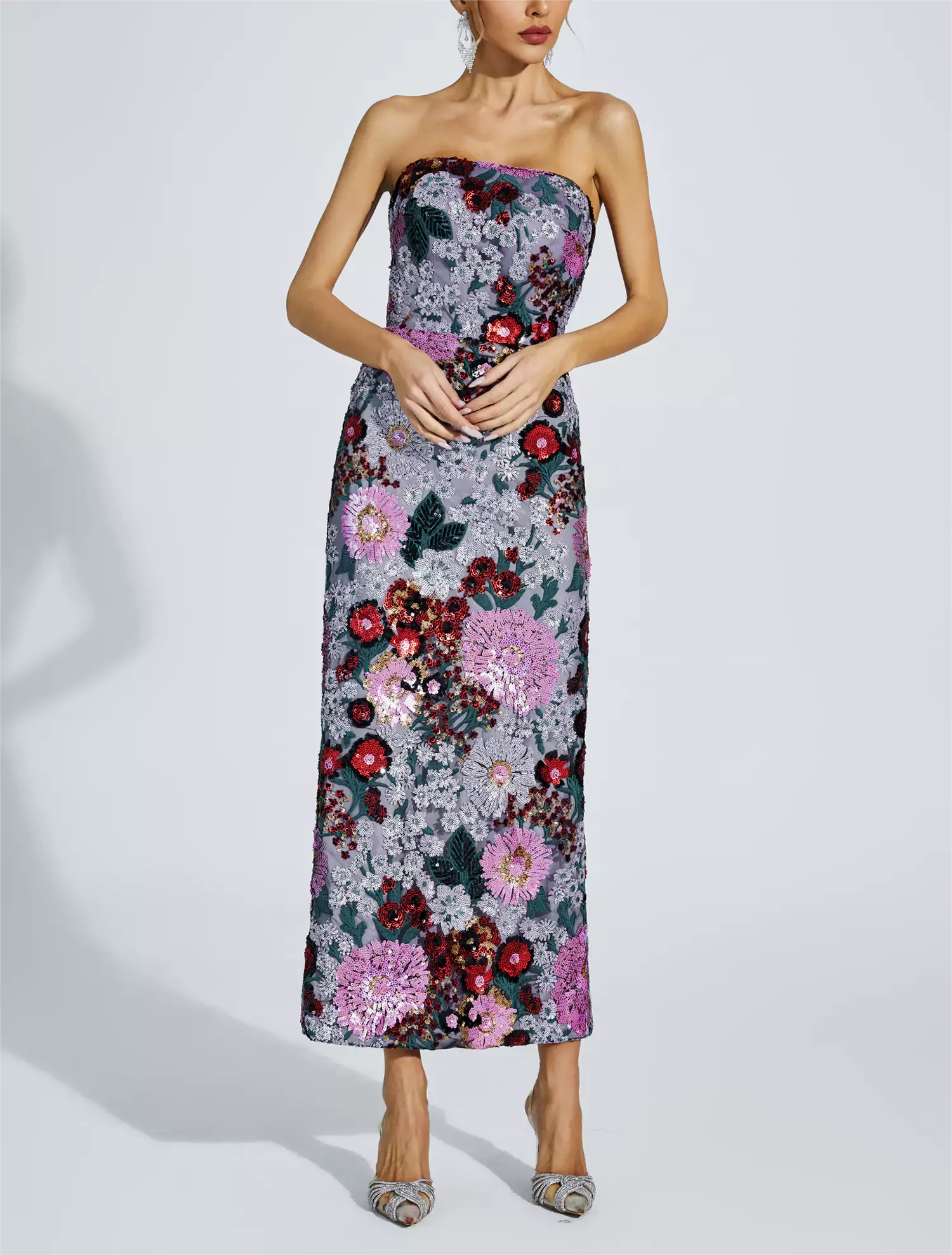 Purple SY019 Bronze Sequin Glamour Gown for Evening Elegance for wholesale on Faire2