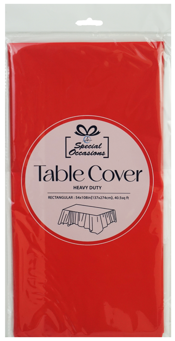Angels Craft - Wholesale Disposable Table Cover/Runner - Rectangle Red Table Cover, 54x108in (137x274cm)1
