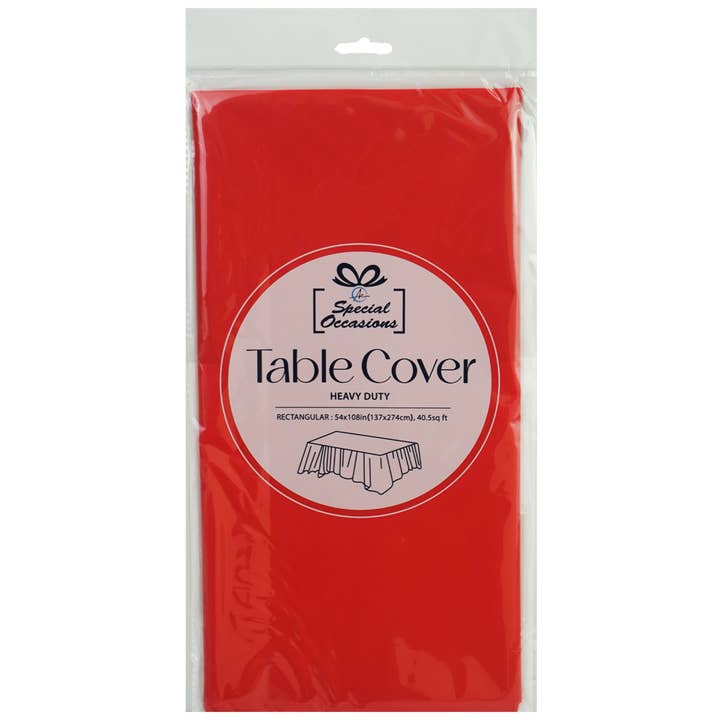 Angels Craft - Wholesale Disposable Table Cover/Runner - Rectangle Red Table Cover, 54x108in (137x274cm)1