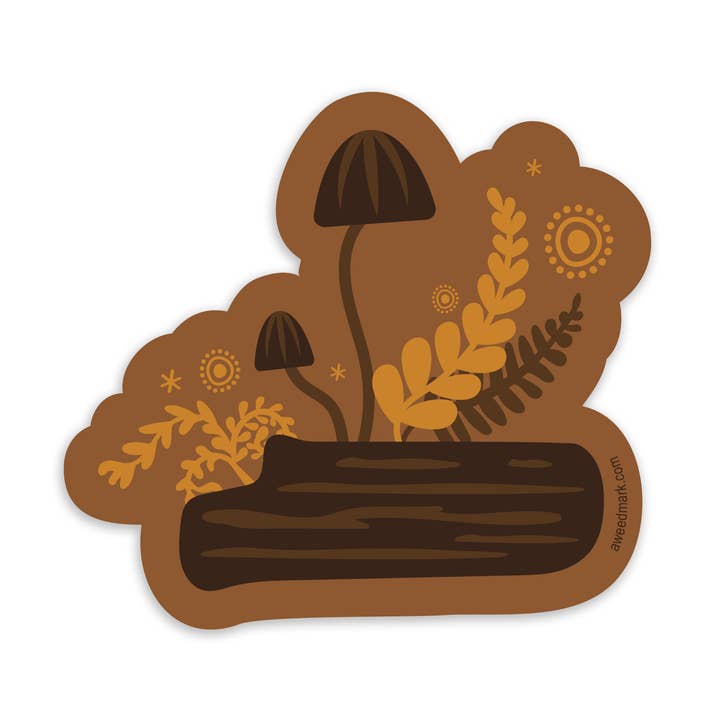 Mushroom Forest Nature Sticker for wholesale by Amanda Weedmark