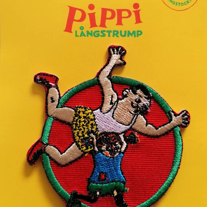 red Iron-on patch - Pippi Longstocking Captain Stark for wholesale on Faire1