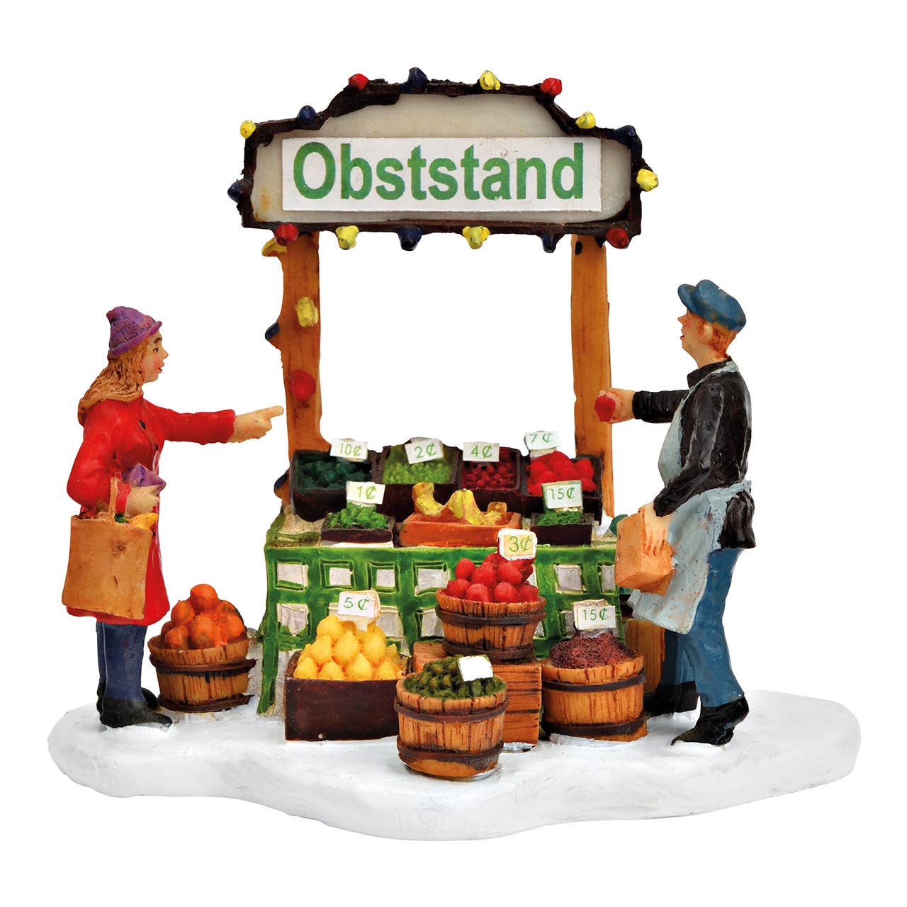 Wurm - Wholesale Christmas Decoration - Miniature figure fruit stand made of colorful poly (W/H/D) 11x9x8cm0