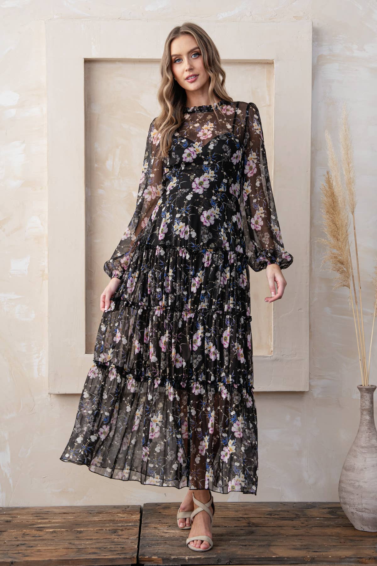 Rosemore Couture - Vente Robe – femme - ROBE À IMPRIMÉ FLORAL COL CŒUR12