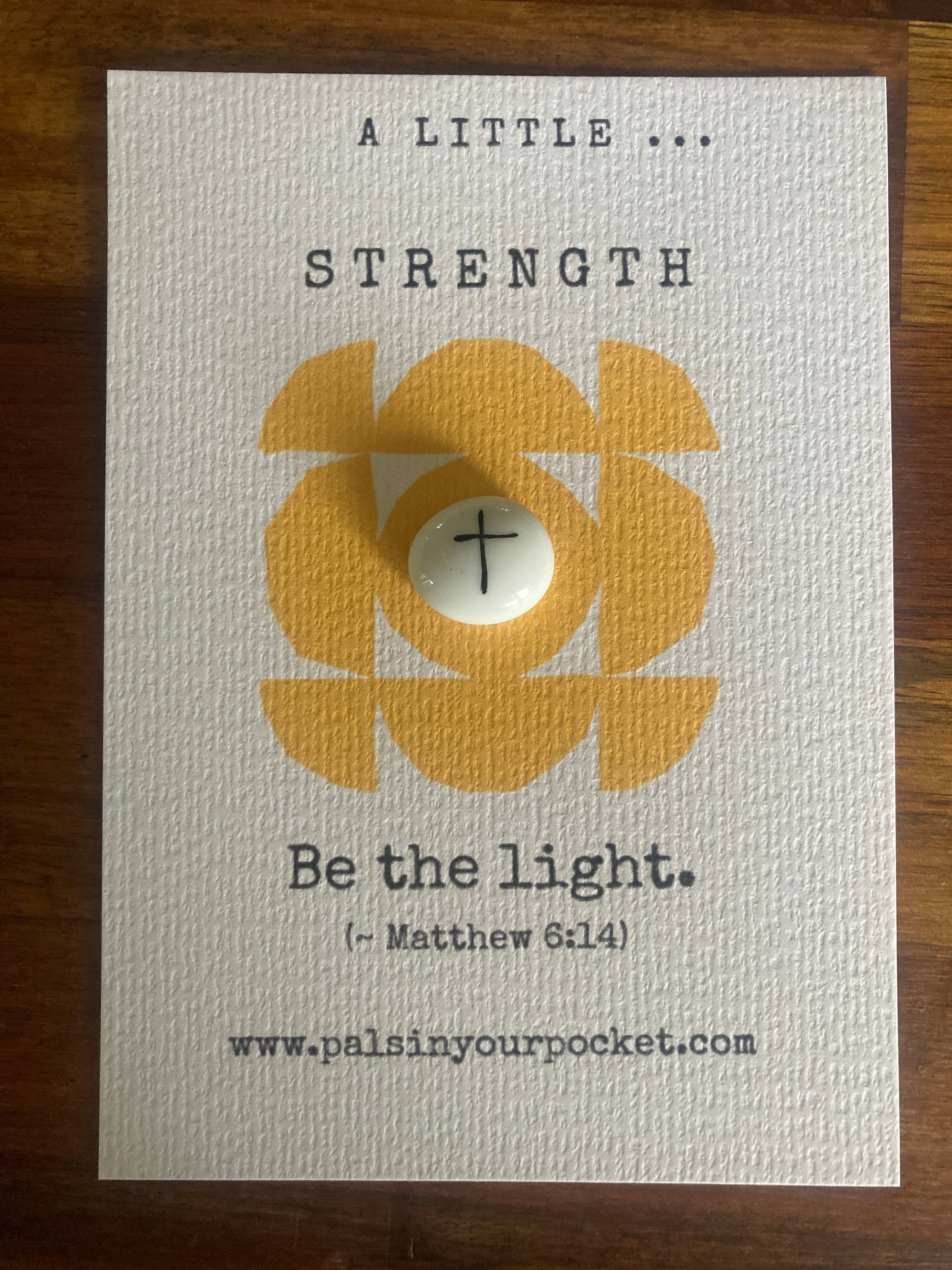Pals in your Pocket – wholesale Keepsake coin/token – Bible Verse| Scripture Cross- A little Strength. Light.