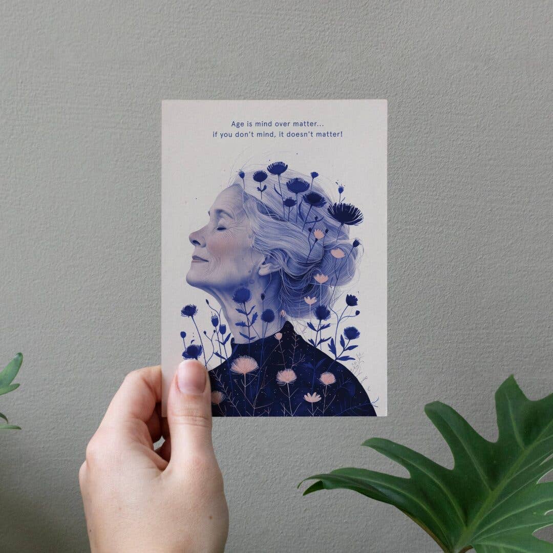 Botanopia - gifts , decor and cards for plant lovers - Vente Carte de vœux classique - Âge est une question d’esprit | Carte d’anniversaire | Anniversaire femme3