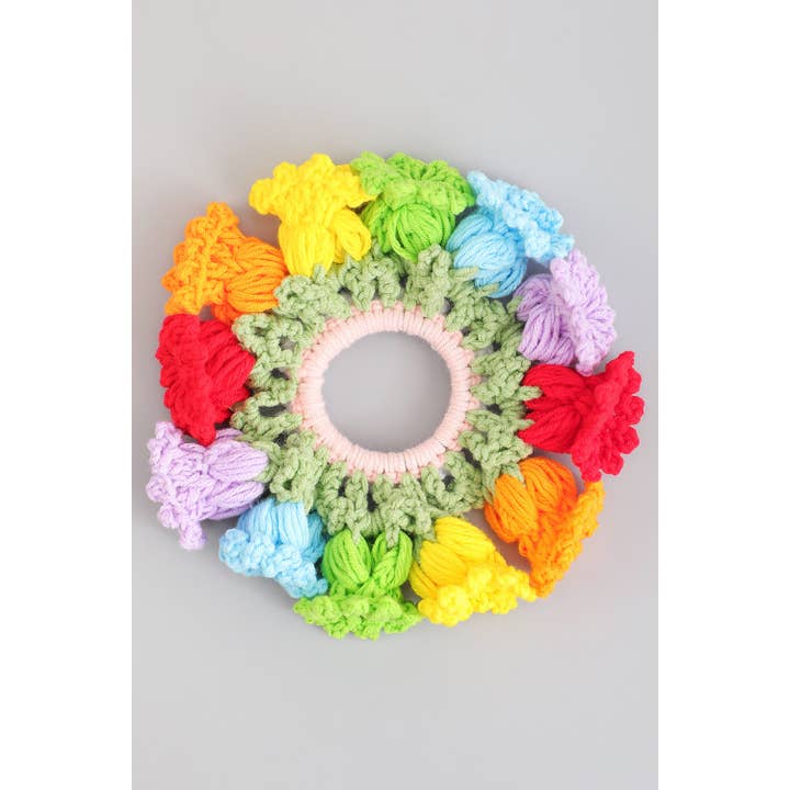 Girly - Wholesale Scrunchie - Women's - CROCHET FLOWER HAIR SCRUNCHIE