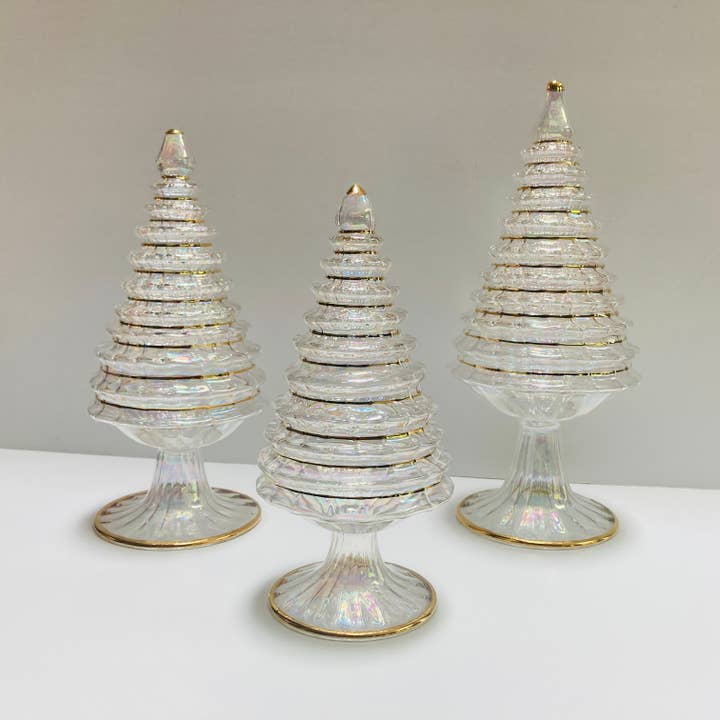 Dandarah - Wholesale Kerstdecoratie - Geblazen glazen tafelblad kerstboom - witte spar