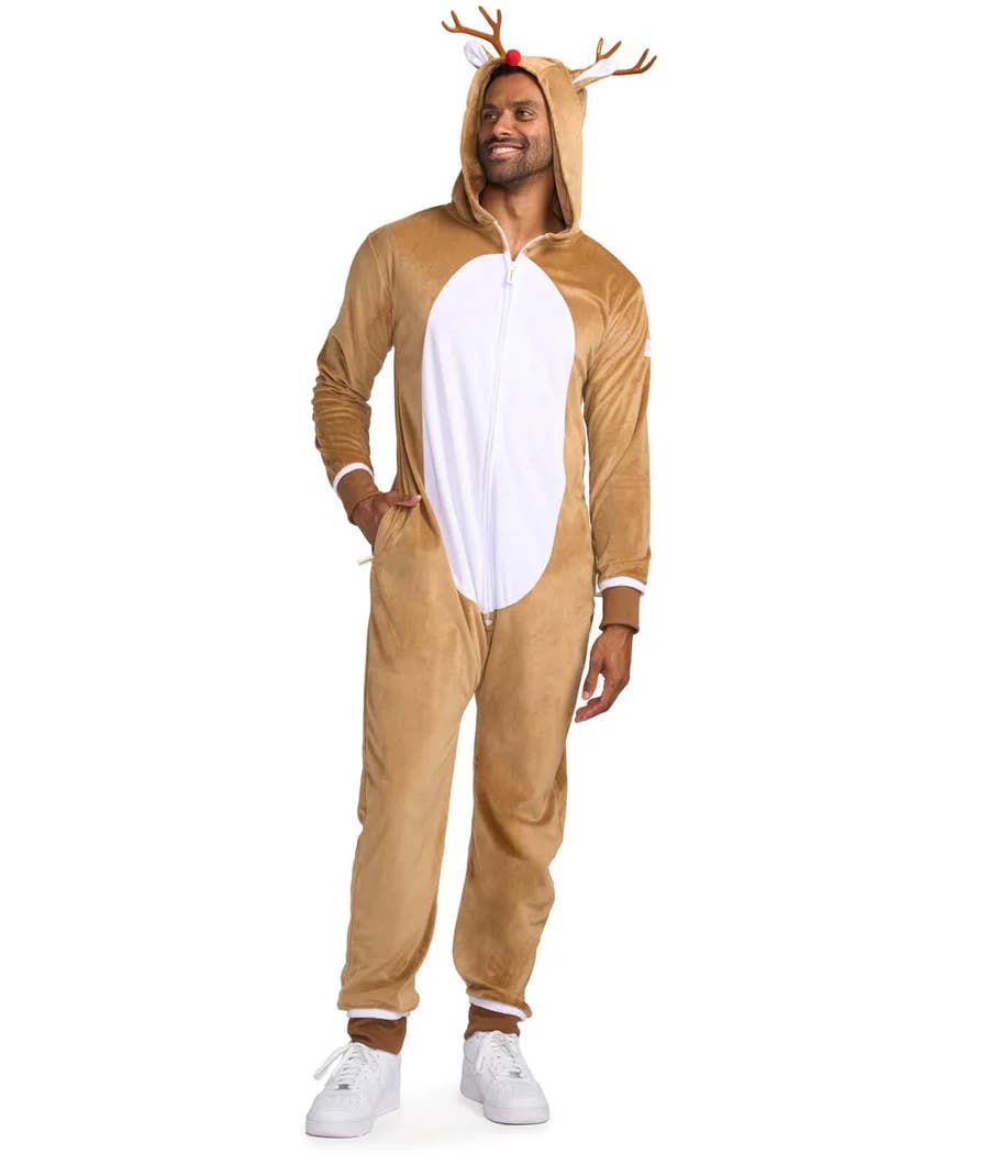 Tipsy Elves – wholesale Onesie – Men's – Rudolph Jumpsuit - Men's Christmas Reindeer Onesie