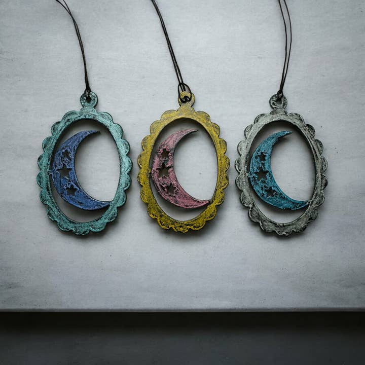 Whimsies - Wholesale Ornament - MOON ornament cute metal gifts Celestial Hippie gift USA eco3