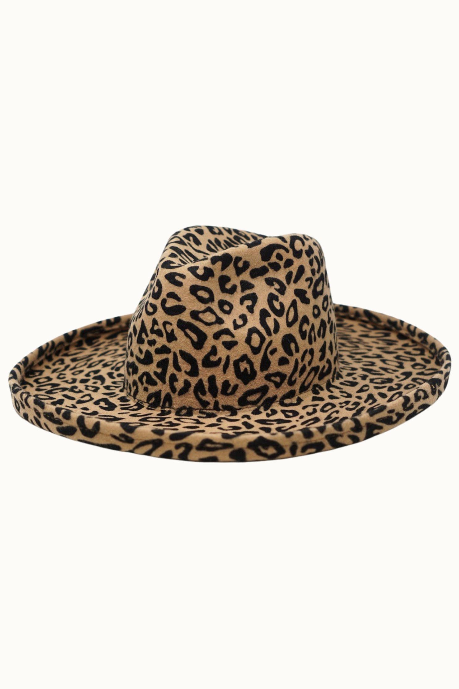 Olive & Pique - Wholesale Fedora - Unisex - OWEN - 100% Wool Felt Pencil Brim Rancher, Leopard