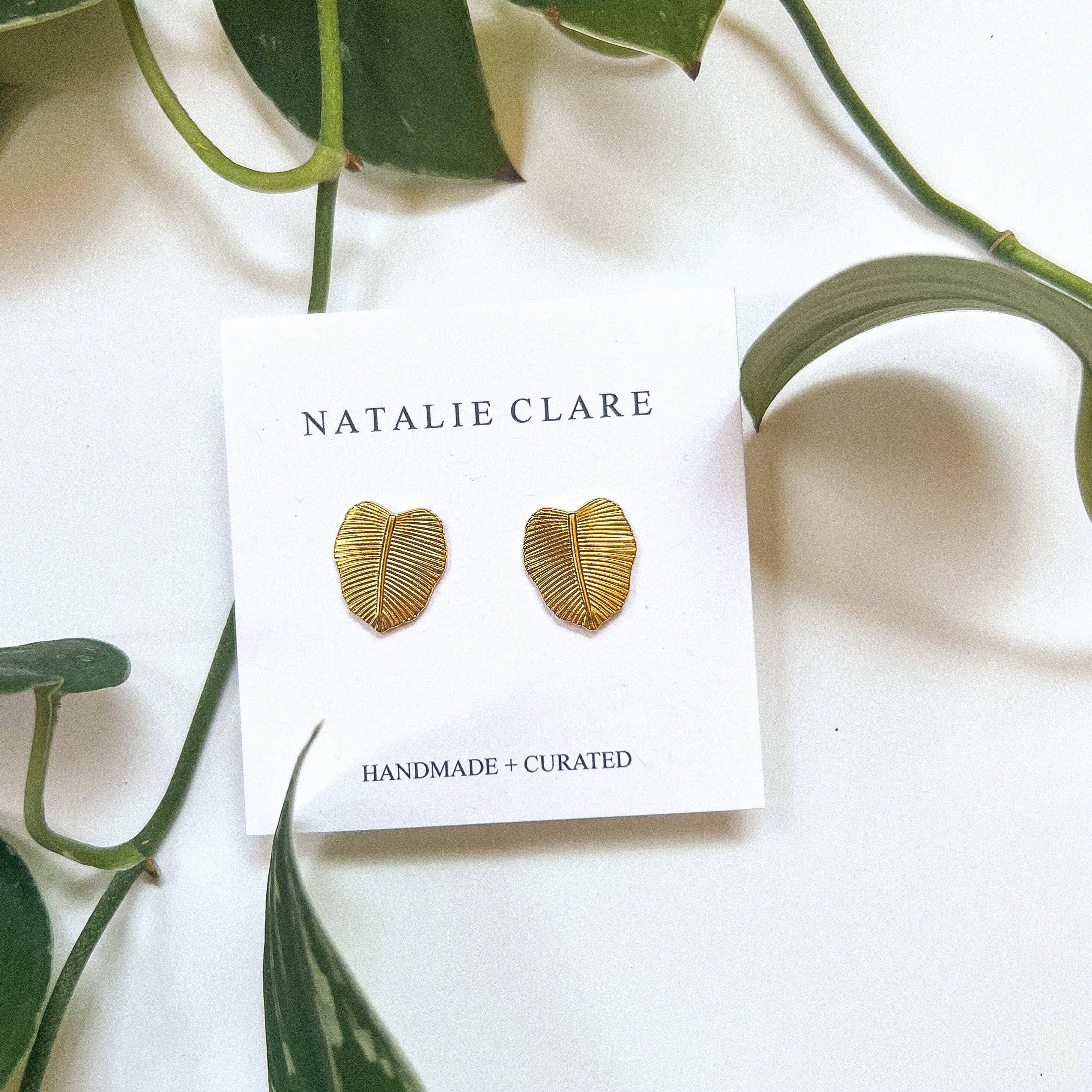 Natalie Clare Collections - Wholesale Stud/Post Earrings - Philodendron Studs1