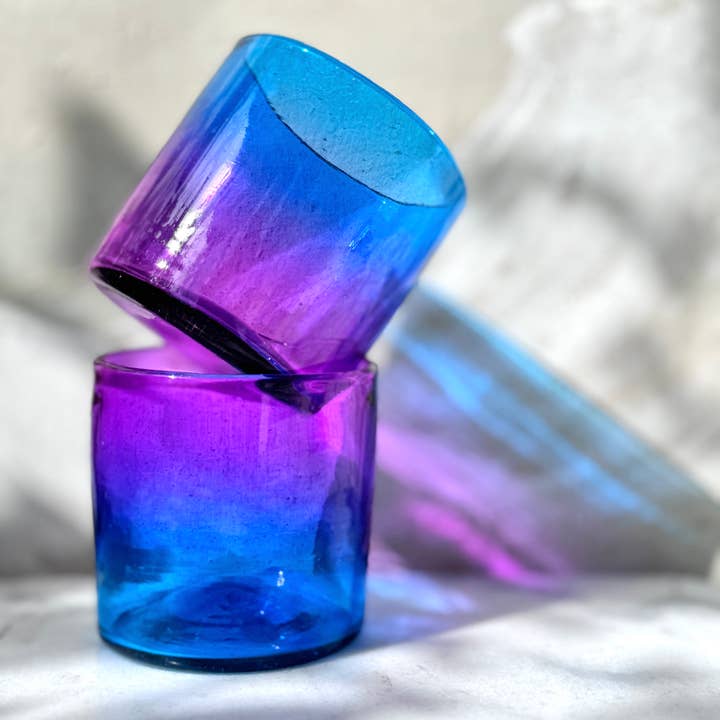 Hand Blown Wine Cocktail Glass - Rosazul - 2 sizes for wholesale by LUZ Collection