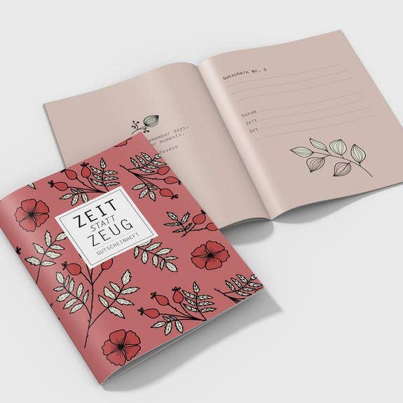 Rotberta - Wholesale Gift Tag - Voucher book time instead of stuff, red1