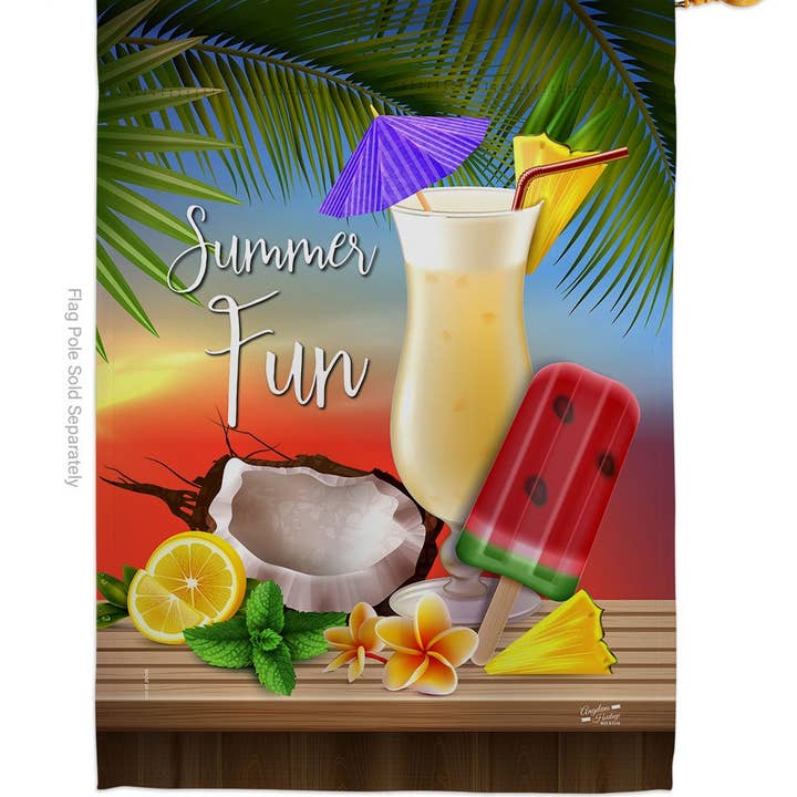 Two Group Flag Co - Venta al por mayor Bandera y manga de viento - Bandera de decoración dulce de verano y frutas del sol1