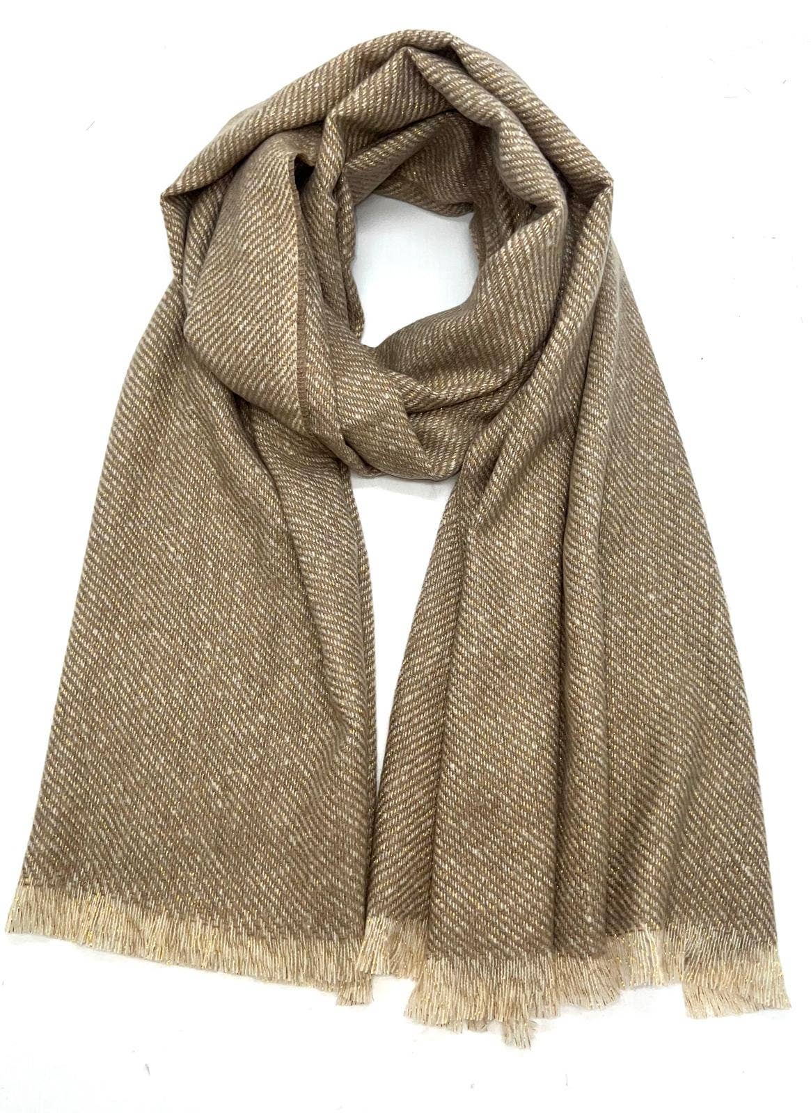 LINETA - Wholesale Scarf - Women's - HH-335 Plain scarf with lurex15
