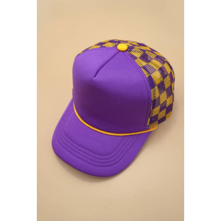 JOSSLYN by wall to wall - Wholesale Trucker Hat - Women's - TRUCKER HAT CHECKER FOAM FRONT MESH BACK CAP | 40HW726