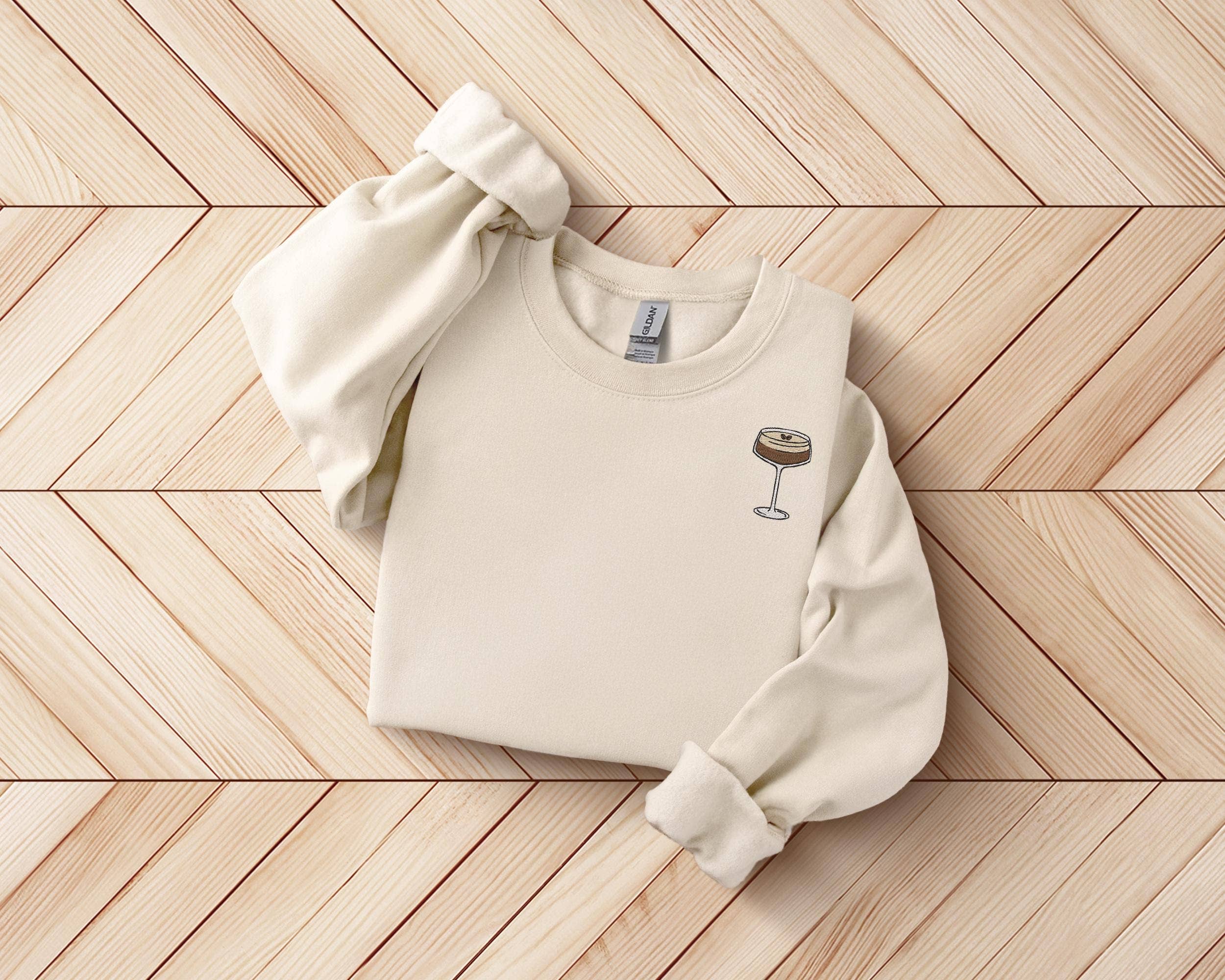 ART OF DOTS - Wholesale Sweatshirt - Women's - Espresso Martini Embroidered Crewneck Sweatshirt0