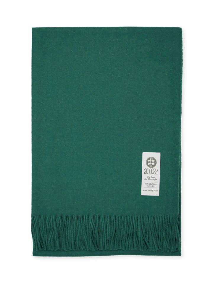 Emma Baby Alpaca Wool Throw Blanket in Evergreen for wholesale by So Cosy Ltd.
