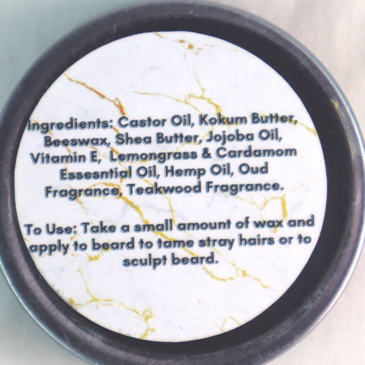 Bálsamo para barba para peinar madera de teca/cardamomo y citronela para venta al por mayor de Shalawam Naturals