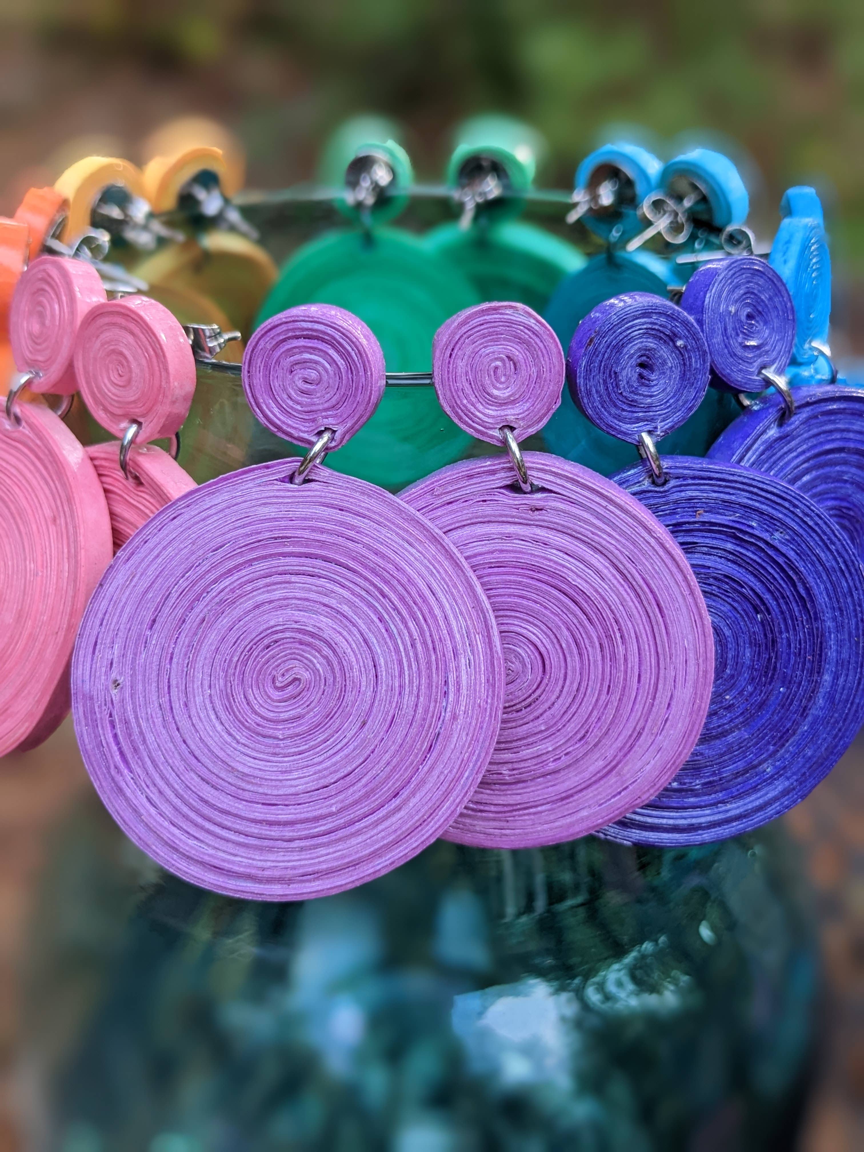 Lumago Designs - Wholesale Stud/Post Earrings - RC round paper bead stud earrings Case10