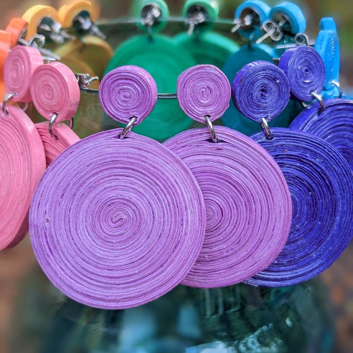 Lumago Designs - Wholesale Stud/Post Earrings - RC round paper bead stud earrings Case10