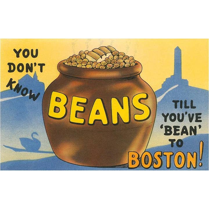 Found Image Press - Wholesale Stationery/Notecard Set - Greeting Card MA-800 You Don't Know Beans, Boston, Massachus