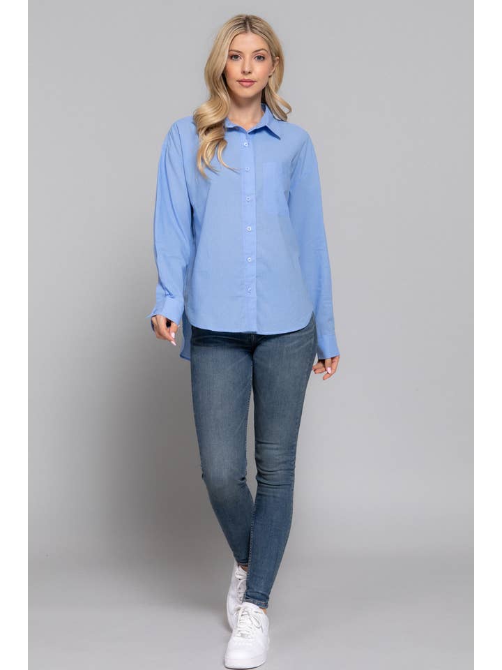 Active Basic | Active USA - Wholesale Button Down Shirt - Women's - Long Sleeve Woven Shirt4